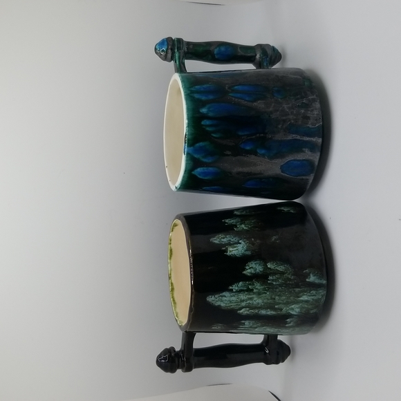 Vintage Midcentury Mug, Handmade pottery, Folk ceramics Set Of 2